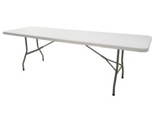 Garden Plus Table pliante 244x75 cm gris/blanc