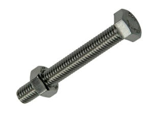Mack Tapbout met moer M8 60mm inox 2 stuks
