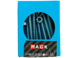 Mack Tapbout met moer M8 80mm verzinkt 12 stuks