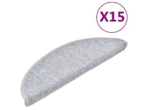 Tapis d'escalier 56x17x3 cm gris clair 15 pièces