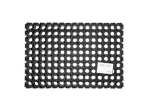 Tapis en caoutchouc avec anneaux 40x60 cm noir