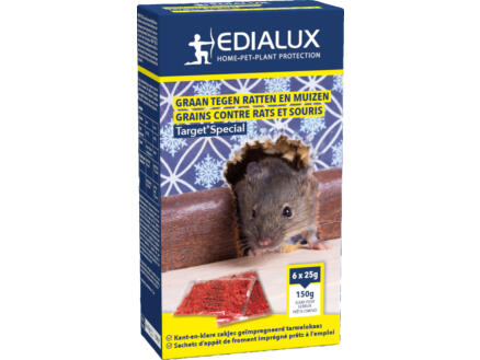 Edialux Target Special grains contre rats et souris 6x25 g 1