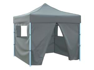 Tente pliante pop-up avec 4 parois latérales 3x3 m anthracite