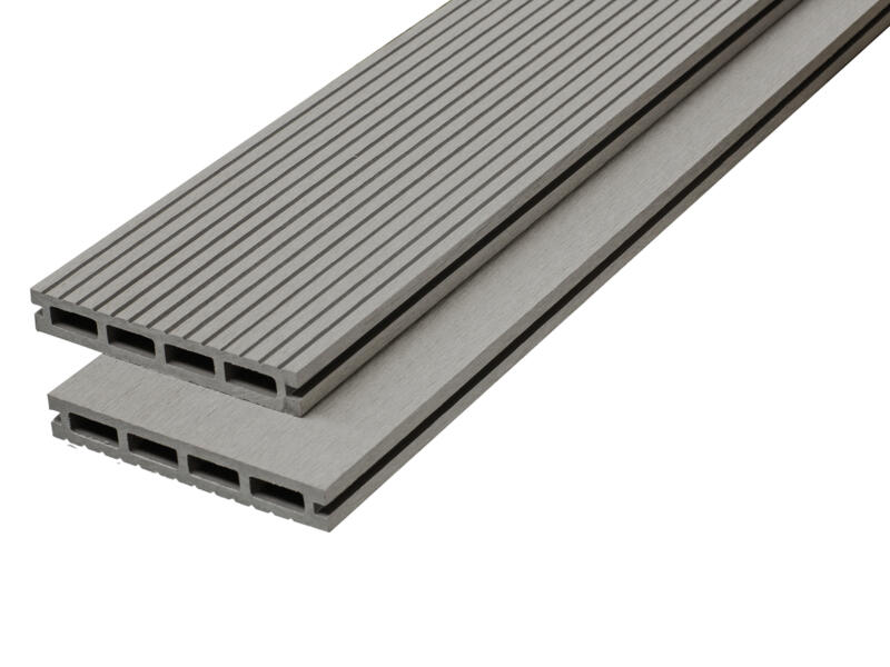 Terrasse 400x400 cm en L composite gris