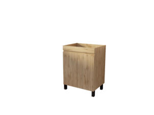 Aurlane Timber meuble lavabo à poser 60cm 2 portes chêne