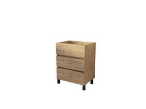 Aurlane Timber meuble lavabo à poser 60cm 3 tiroirs chêne