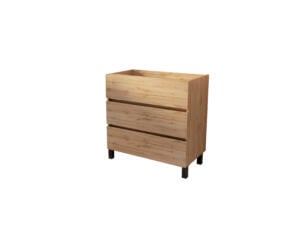 Aurlane Timber wastafelkast 80 cm 3 laden eik