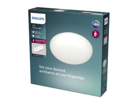Philips Toba plafonnier LED 23W dimmable + télécommande blanc