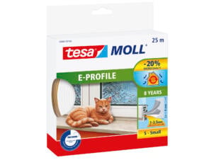Tesa Tochtstrip E 25m 0,9cm wit