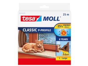 Tesa Tochtstrip P 25m 0,9cm bruin