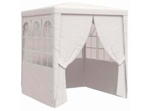 Tonnelle avec parois latérales 90 g/m² 2x2 m blanc