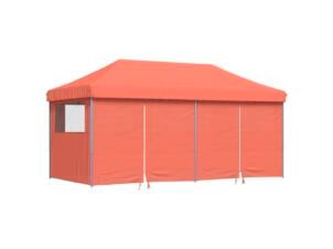 Tonnelle pliable avec 4 parois latérales terre cuite
