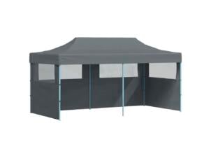 Tonnelle pliable avec parois latérales 3x6 m anthracite