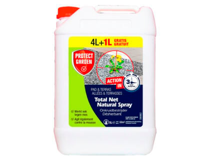 Total Net Natural Spray anti-onkruid & anti-mos terrassen en paden 4l + 1l gratis