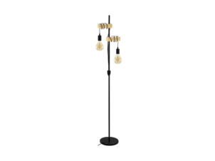 Eglo Townshend 2 staanlamp E27 max. 2x10 W zwart/ hout