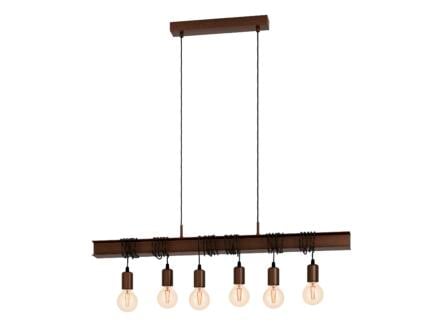 Eglo Townshend hanglamp E27 6x60 W bruin exclusief lampen