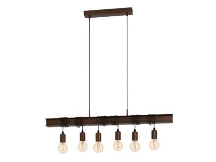 Eglo Townshend suspension E27 6x60 W brun ampoules non comprises