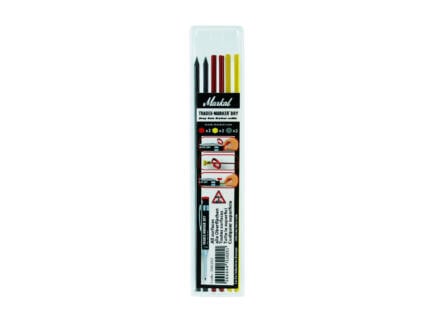 Markal Trades-Marker Dry grafiet navulling rood/zwart/geel 6 stuks 1