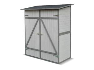 Garden Plus Troyes rangement extérieur en bois 140x75x162,5 cm gris