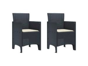 Tuin stoel 53x49x85 cm antraciet 2 stuks