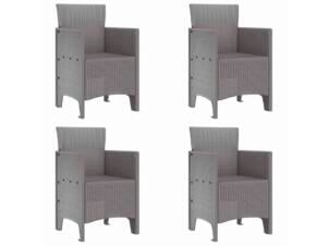 Tuin stoel 53x49x85 cm lichtgrijs 4 stuks