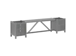 Tuinbank met 2 plantenbakken 150cm massief acaciahout grijs