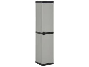 Tuinkast met 3 schappen 34x40x168 cm grijs/zwart
