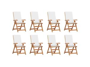 Tuinstoel 57x71.5x104 cm bruin/wit 8 stuks