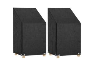 Tuinstoelhoes met 8 ogen 65x65x80/120 cm polyethyleen 2 stuks