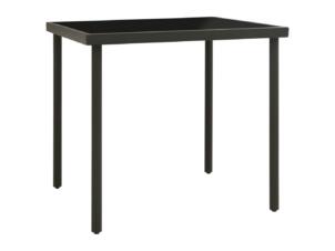 Tuintafel glas/staal 80x80x72 cm antraciet