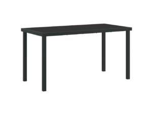 Tuintafel metaal 140x70x73 cm zwart