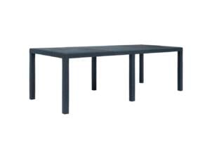 Tuintafel rattan/kunststof 220x90x72 cm antraciet