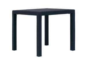 Tuintafel rattan/kunststof 79x79x72 cm antraciet