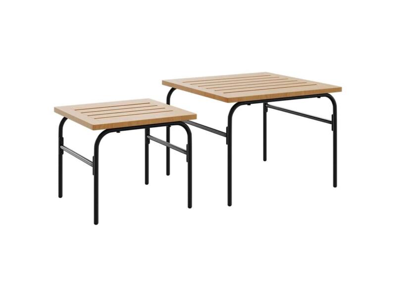 Tuintafel Set Tuintafel set 2-delig staal bruin/zwart | Hubo