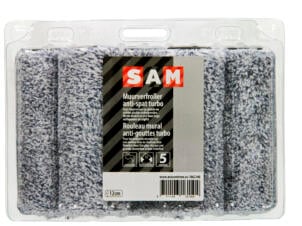 Sam Turbo manchon peinture murale 12cm anti-goutte double épaisseur 5 pièces