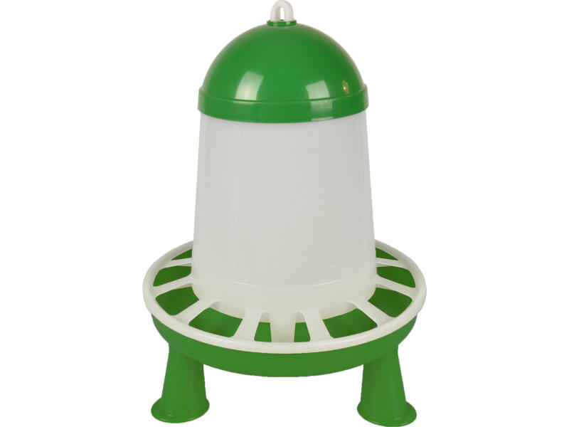 MUYIRTED Feedomatic 3 KG Mangeoire Poules Galvanisée - Distributeur Graines Automatique Avec Couvercle Anti-Pluie
