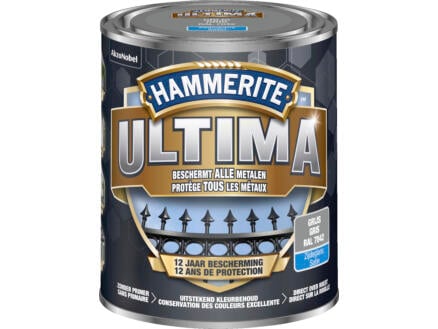 Hammerite Ultima laque peinture métal satin 0,75l gris 1