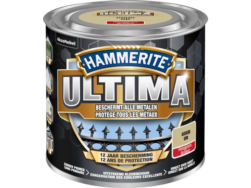 Hammerite Ultima metaallak hoogglans 0,25l goud