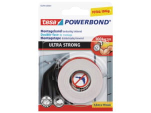 Tesa Ultra Strong ruban de montage 1,5m x 19mm blanc