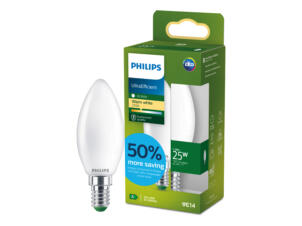 Philips UltraEfficent ampoule LED flamme E14 1,2W blanc chaud mat