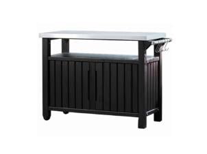 Keter Unity tafel barbecue XL 134x52x90 cm antraciet