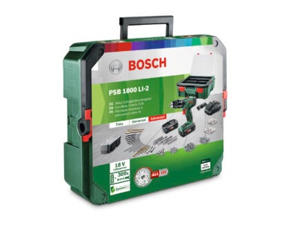Bosch UniversalImpact 18 perceuse-visseuse à percussion sans fil 18V Li-Ion avec 2 batteries + SystemBox + 241 accessoires