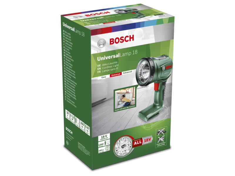 Bosch UniversalLamp 18 acculamp 18V Li-Ion zonder accu