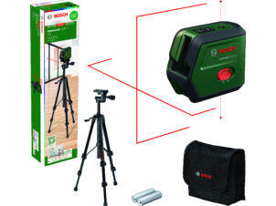 Bosch UniversalLevel 2 kruislijnlaser met schietloodfunctie + statief