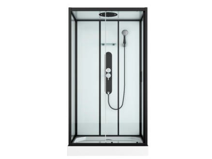 Allibert Uyuni cabine de douche complète 120x80x225 cm 1 mur noir 1