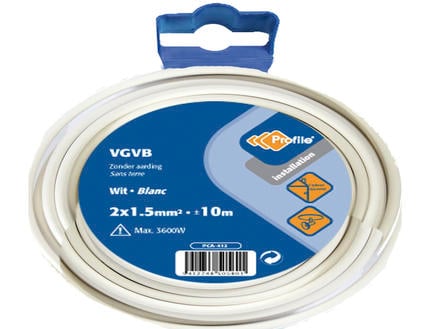 Profile VGVB-draad 2x1,5 mm² 10m wit 1