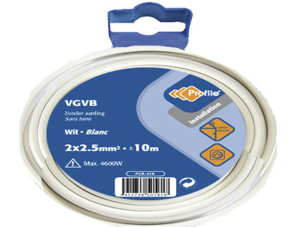 Profile VGVB-draad 2x2,5mm² 10m wit 1