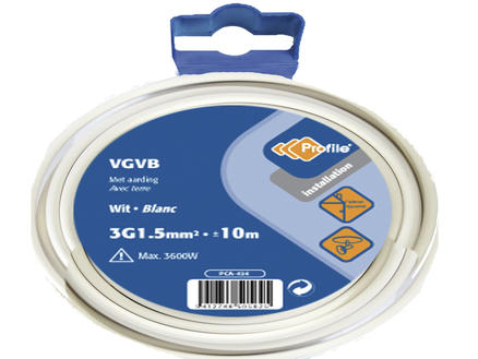 Profile VGVB-draad 3G 1,5mm² 10m wit 1