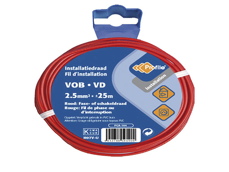 VOB-kabel 1G 2,5mm² 25m rood