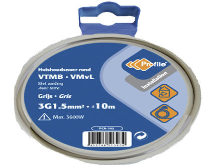 Profile VTMB-draad 3G 1,5mm² 10m grijs 1